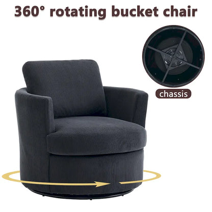 Poltrona girevole a 360°, comoda poltrona rotonda per soggiorno, adatta per cameretta dei bambini, hotel, camera da letto, ufficio