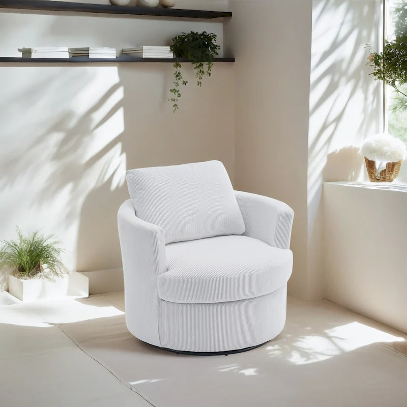 Poltrona girevole a 360°, comoda poltrona rotonda per soggiorno, adatta per cameretta dei bambini, hotel, camera da letto, ufficio