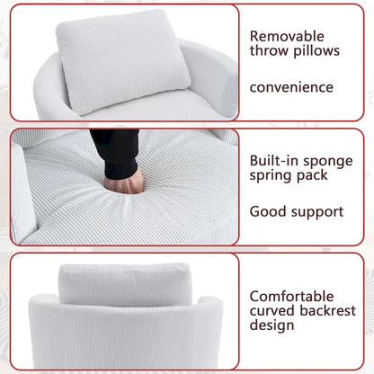 Poltrona girevole a 360°, comoda poltrona rotonda per soggiorno, adatta per cameretta dei bambini, hotel, camera da letto, ufficio