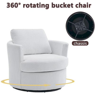 Poltrona girevole a 360°, comoda poltrona rotonda per soggiorno, adatta per cameretta dei bambini, hotel, camera da letto, ufficio