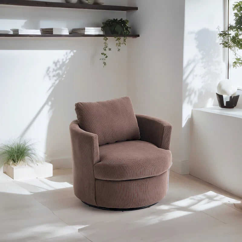 Poltrona girevole a 360°, comoda poltrona rotonda per soggiorno, adatta per cameretta dei bambini, hotel, camera da letto, ufficio