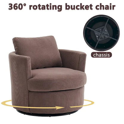 Poltrona girevole a 360°, comoda poltrona rotonda per soggiorno, adatta per cameretta dei bambini, hotel, camera da letto, ufficio