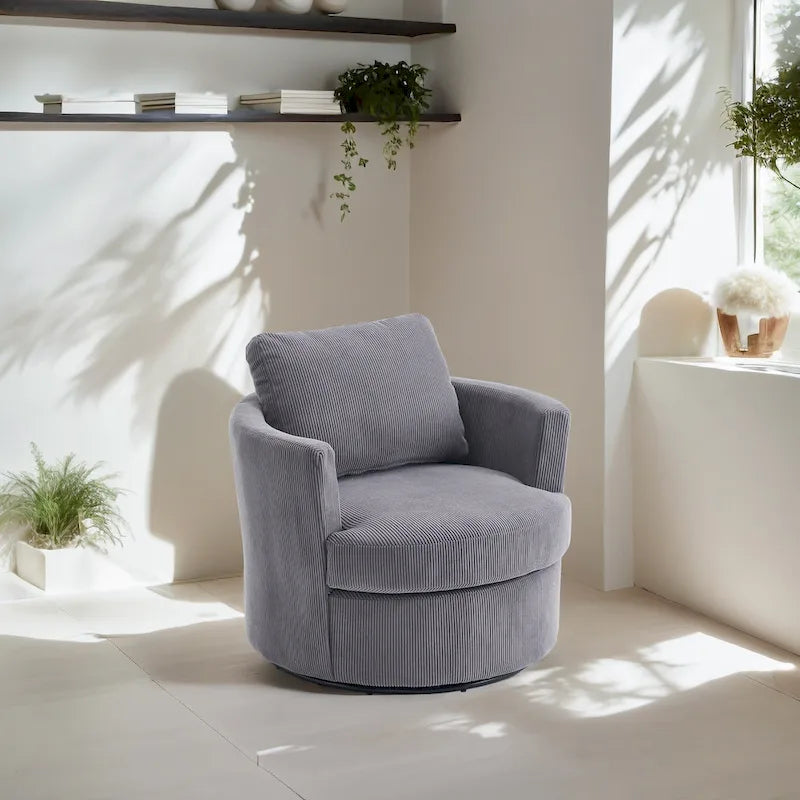 Poltrona girevole a 360°, comoda poltrona rotonda per soggiorno, adatta per cameretta dei bambini, hotel, camera da letto, ufficio