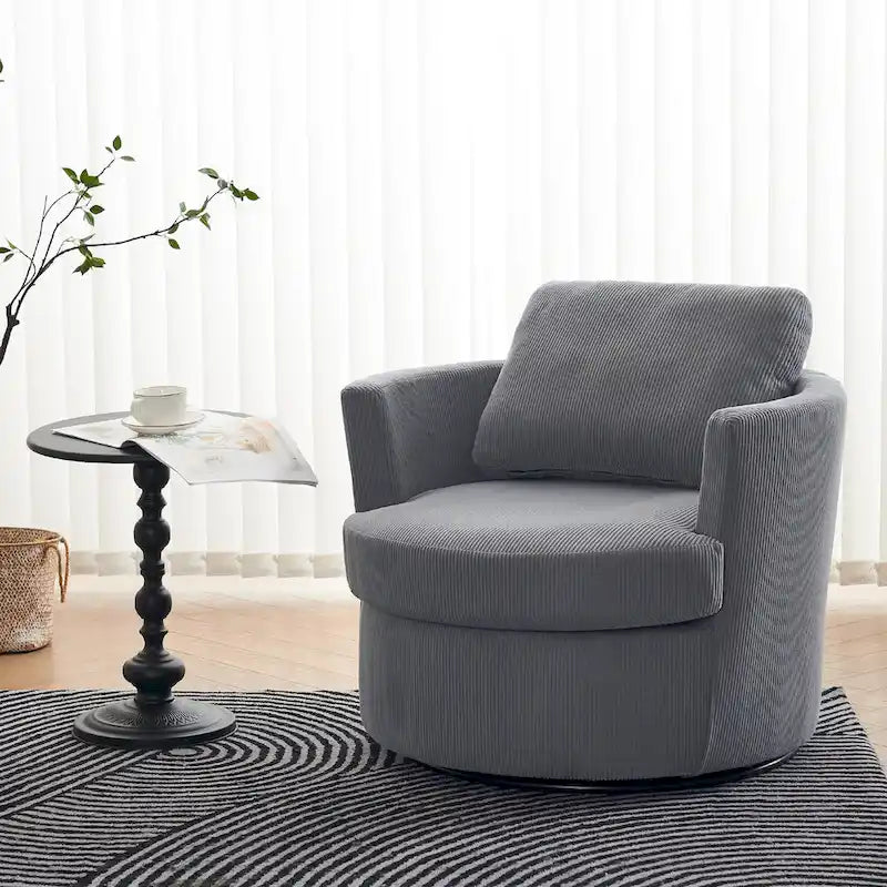 Poltrona girevole a 360°, comoda poltrona rotonda per soggiorno, adatta per cameretta dei bambini, hotel, camera da letto, ufficio