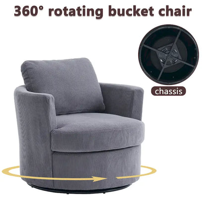 Poltrona girevole a 360°, comoda poltrona rotonda per soggiorno, adatta per cameretta dei bambini, hotel, camera da letto, ufficio