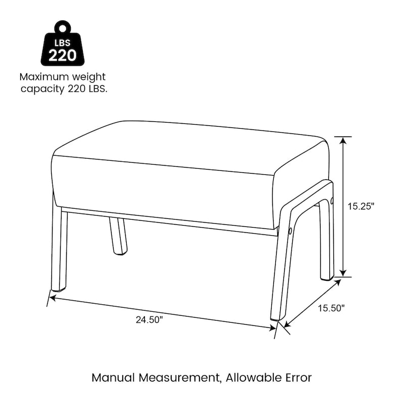 Poltrona in pelle PU di metà secolo Glitzhome 30,75 H con set pouf
