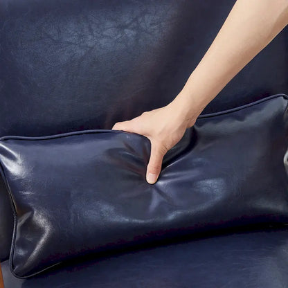 Poltrona in pelle PU di metà secolo Glitzhome 30,75 H con set pouf