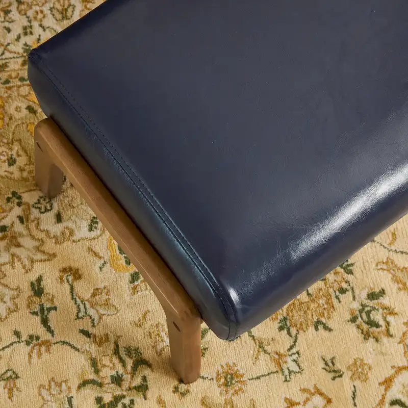 Poltrona in pelle PU di metà secolo Glitzhome 30,75 H con set pouf