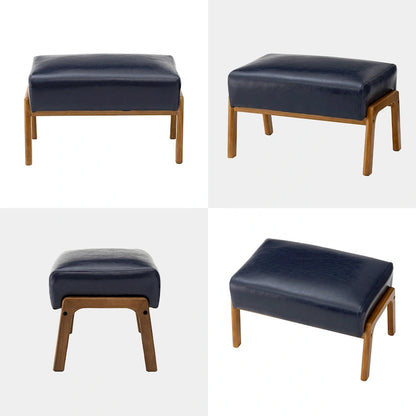 Poltrona in pelle PU di metà secolo Glitzhome 30,75 H con set pouf