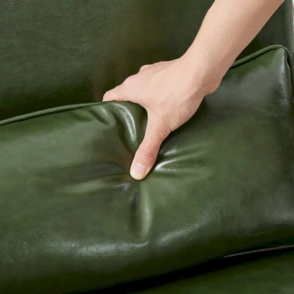 Poltrona in pelle PU di metà secolo Glitzhome 30,75 H con set pouf