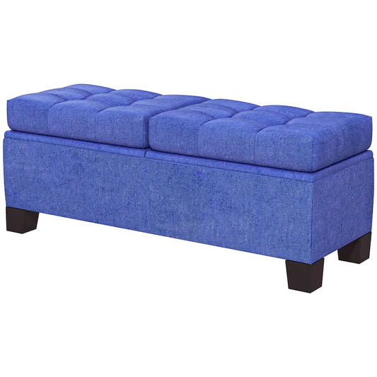 Upholstered Storage Bench with Safety Hinges for Living Room,Entryway,Bedroom