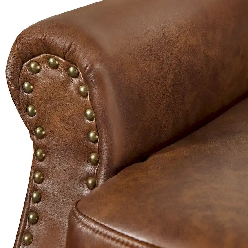 COZYMAN Poltrona moderna in legno massello imbottita in tessuto/similpelle, set di 2 poltrone per soggiorno