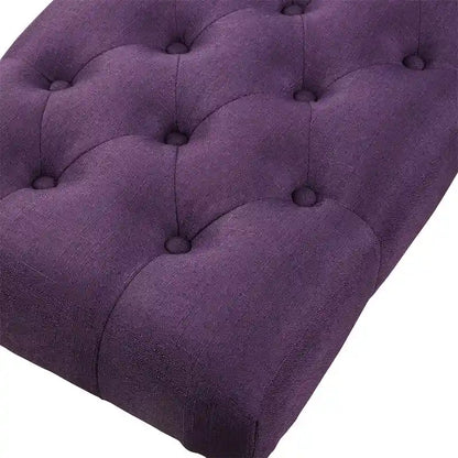 Panca da pranzo con gambe tornite e trapuntate in tessuto