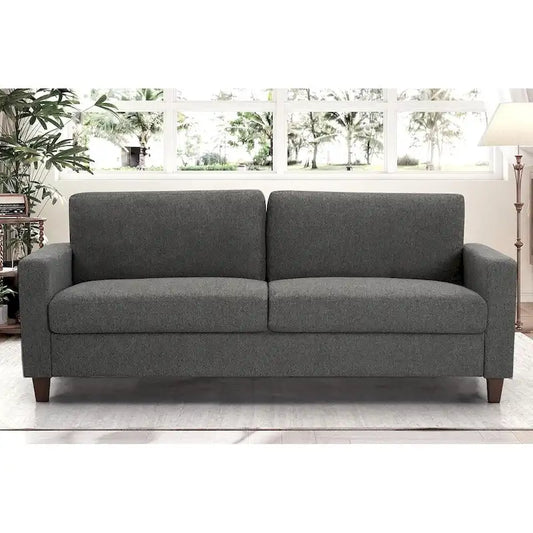 Miles Mid Century Modern Couch 3 Seater Sofa with Reversible Back Pillows Large