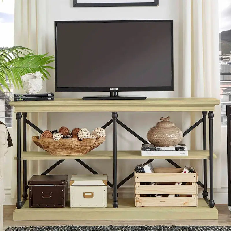 Tavolo da ingresso con cornice in ferro e legno Barnstone di iNSPIRE Q Artisan