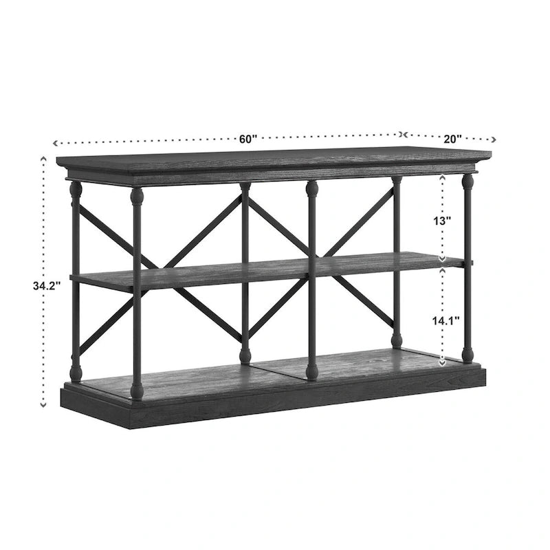 Tavolo da ingresso con cornice in ferro e legno Barnstone di iNSPIRE Q Artisan