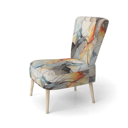 Poltrona imbottita e poltrona moderna con braccioli Designart Marble Serenity, onde colorate grigie ad acquerello, forme astratte