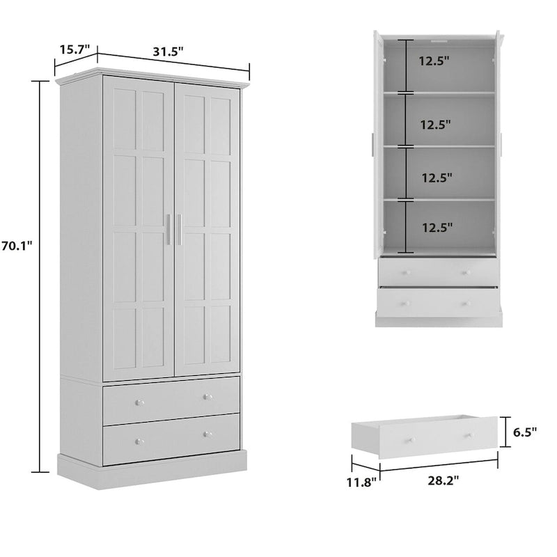 Vetrina con ante in vetro, libreria decorativa per soggiorno e corridoio - 70,1 A x 31,5 L