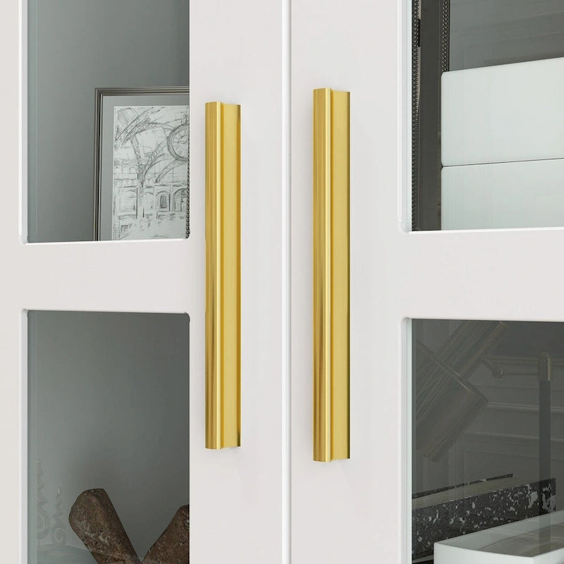 Vetrina con ante in vetro, libreria decorativa per soggiorno e corridoio - 70,1 A x 31,5 L