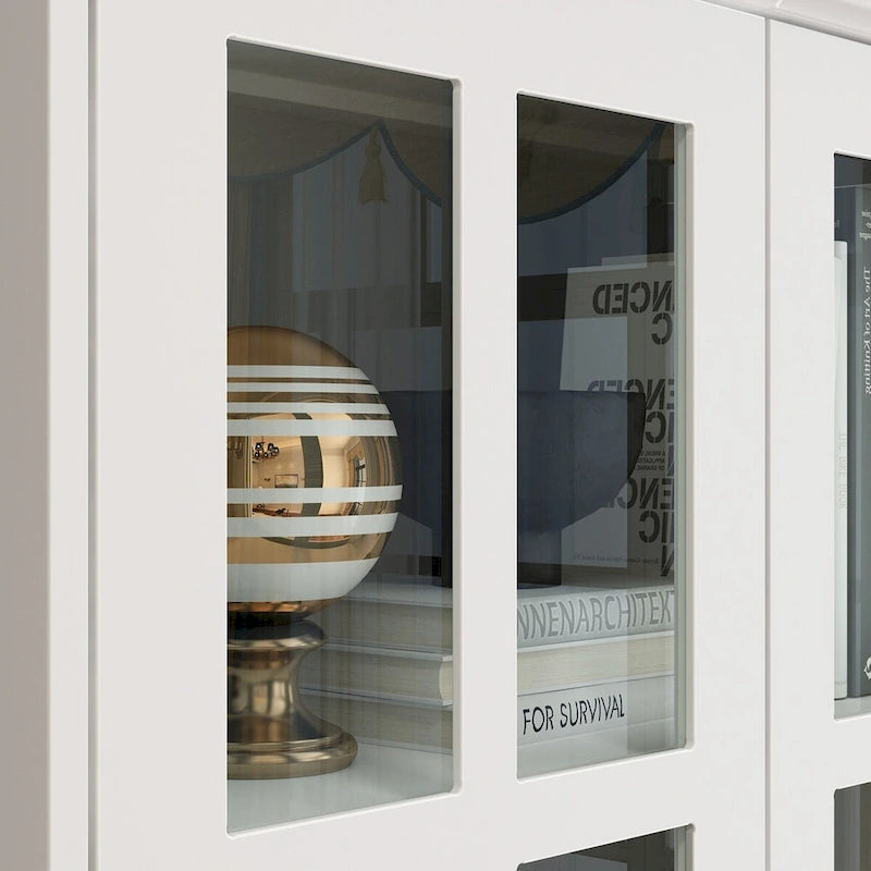 Vetrina con ante in vetro, libreria decorativa per soggiorno e corridoio - 70,1 A x 31,5 L