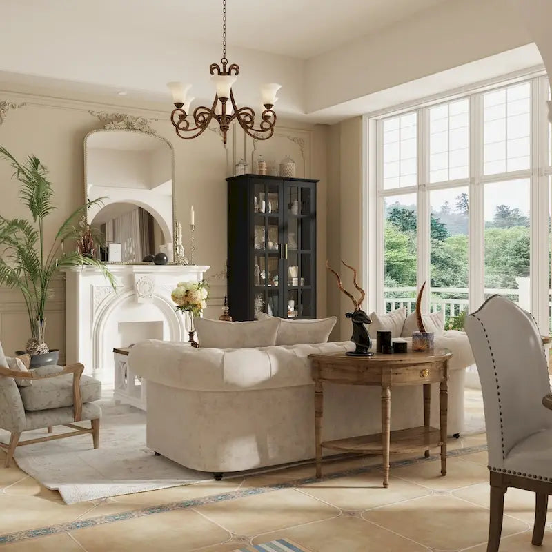 Vetrina con ante in vetro, libreria decorativa per soggiorno e corridoio - 70,1 A x 31,5 L