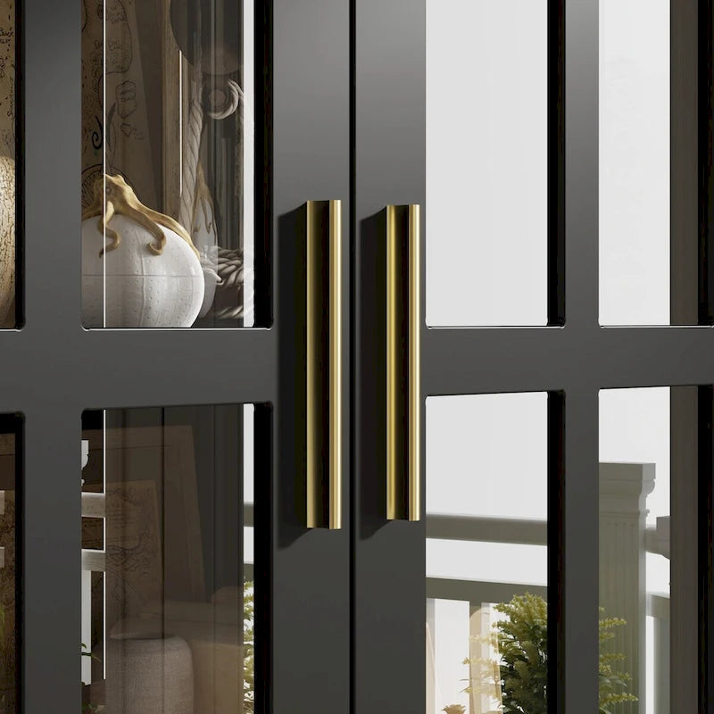 Vetrina con ante in vetro, libreria decorativa per soggiorno e corridoio - 70,1 A x 31,5 L