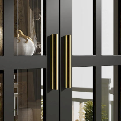 Vetrina con ante in vetro, libreria decorativa per soggiorno e corridoio - 70,1 A x 31,5 L