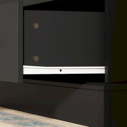 Vetrina con ante in vetro, libreria decorativa per soggiorno e corridoio - 70,1 A x 31,5 L