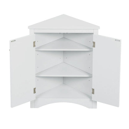 Mobiletto angolare triangolare per bagno con ripiani regolabili, mobiletto da terra indipendente, mobiletto decorativo per soggiorno