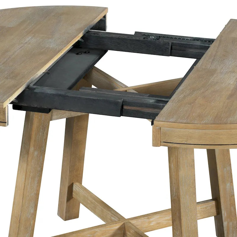 Set da pranzo da 5 pezzi con tavolo da pranzo rotondo estensibile e sedie