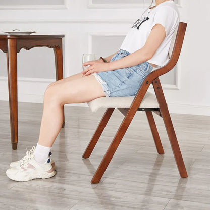 Sedia da pranzo pieghevole imbottita in 2 pezzi, sedie in legno salvaspazio