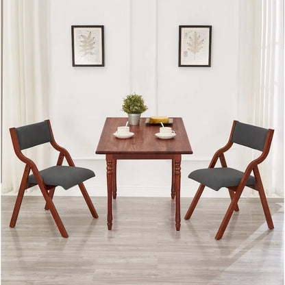 Sedia da pranzo pieghevole imbottita in 2 pezzi, sedie in legno salvaspazio