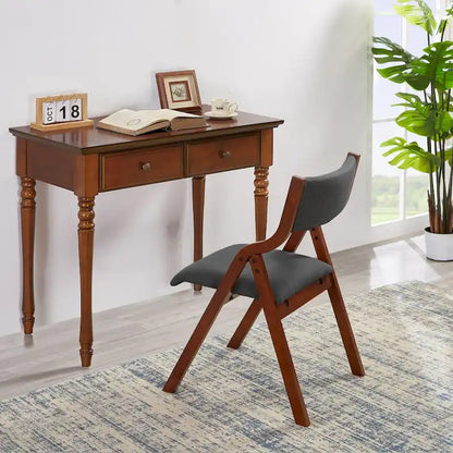 Sedia da pranzo pieghevole imbottita in 2 pezzi, sedie in legno salvaspazio