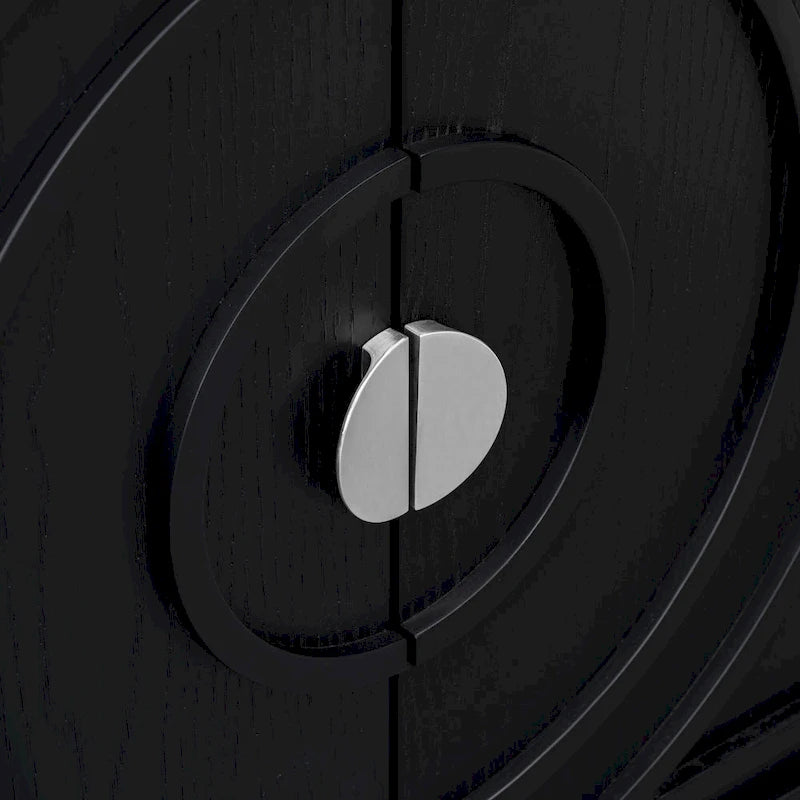 Credenza retrò con design a scanalatura circolare