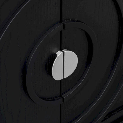 Credenza retrò con design a scanalatura circolare