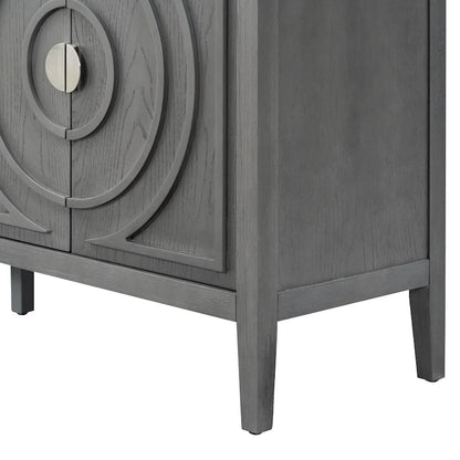 Credenza retrò con design a scanalatura circolare