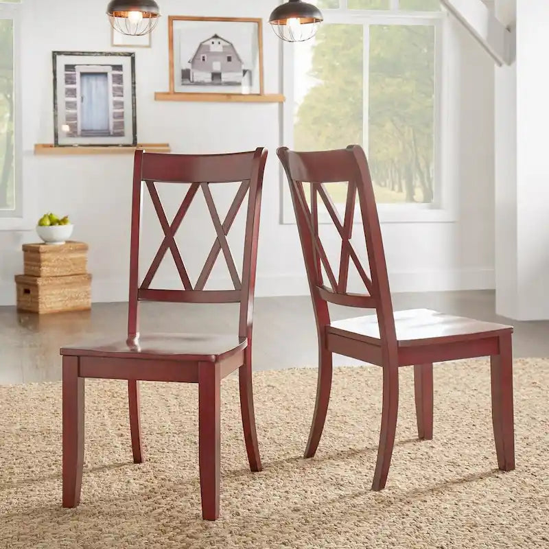 Sedia da pranzo Eleanor X Back Wood (set da 2) di iNSPIRE Q Classic