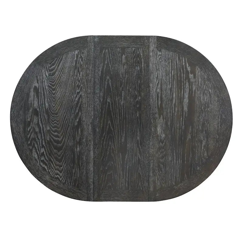 Set da pranzo da 5 pezzi con tavolo rotondo estensibile e 4 sedie imbottite, set da pranzo in stile rustico per cucina, sala da pranzo (nero)