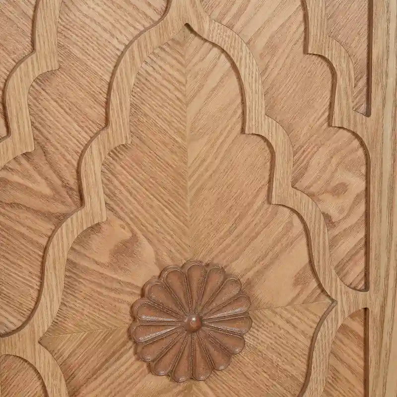Credenza con porta a forma di fiore intagliato, grande, credenza e buffet