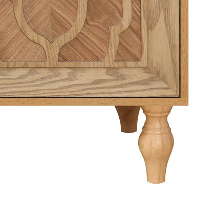 Credenza con porta a forma di fiore intagliato, grande, credenza e buffet