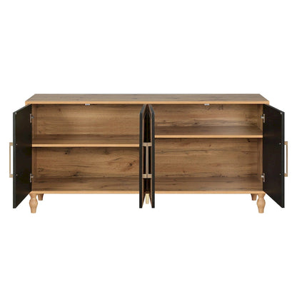 Credenza con porta a forma di fiore intagliato, grande, credenza e buffet