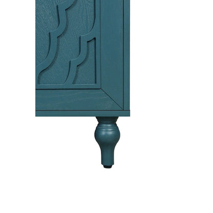 Credenza con porta a forma di fiore intagliato, grande, credenza e buffet