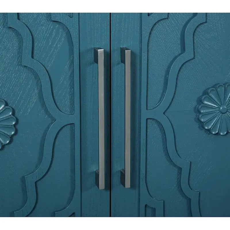 Credenza con porta a forma di fiore intagliato, grande, credenza e buffet