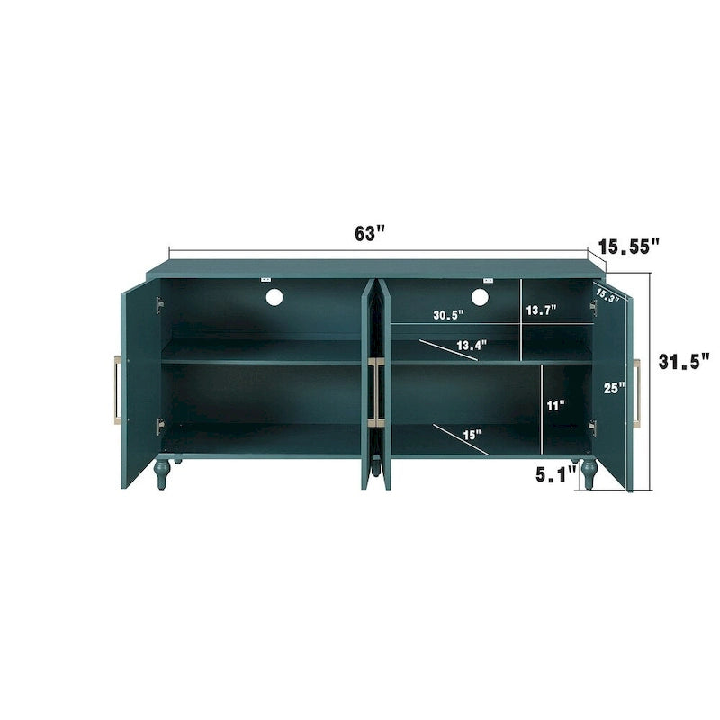 Credenza con porta a forma di fiore intagliato, grande, credenza e buffet