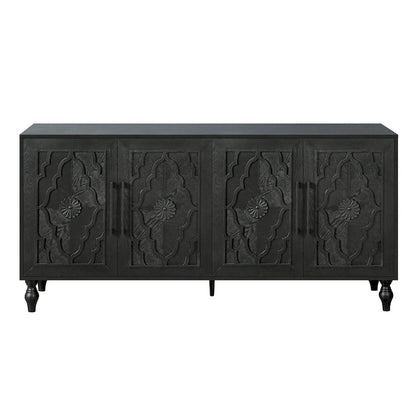 Credenza con porta a forma di fiore intagliato, grande, credenza e buffet