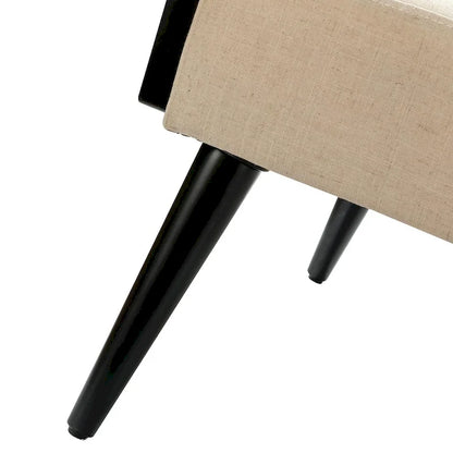 Poltrona imbottita moderna in stile bohémien Carmina con gambe in legno, set da 2 di HULALA HOME