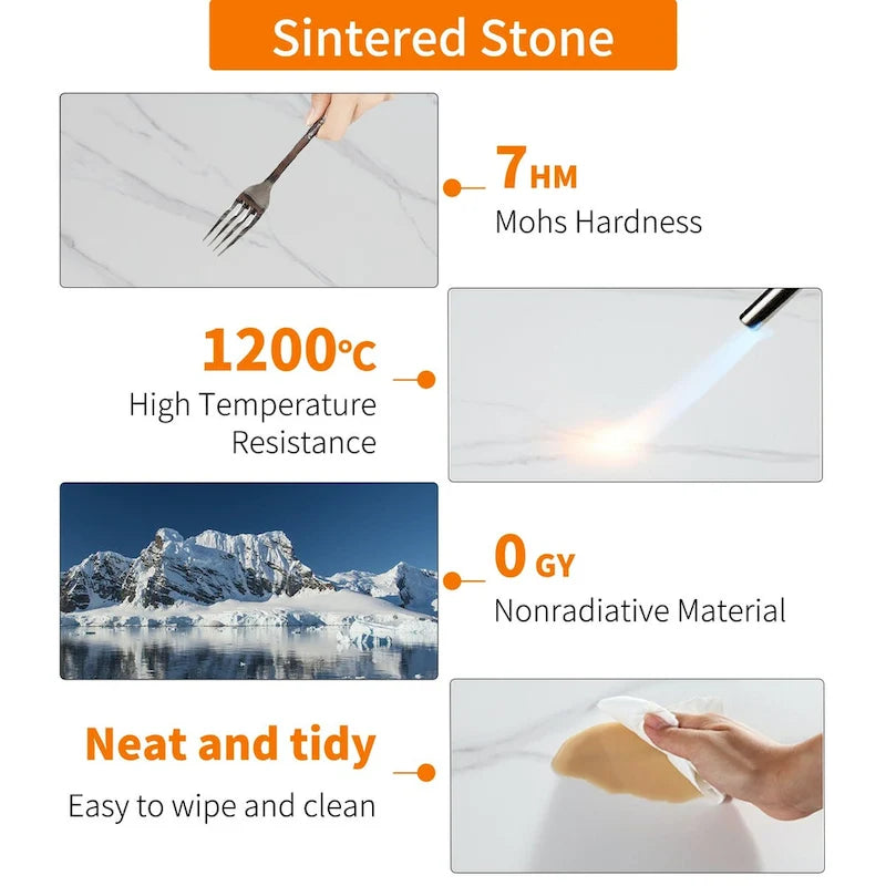 Tavolino laterale rotondo a 2 livelli con piano in pietra sinterizzata - 15,7x15,7x21,3 pollici