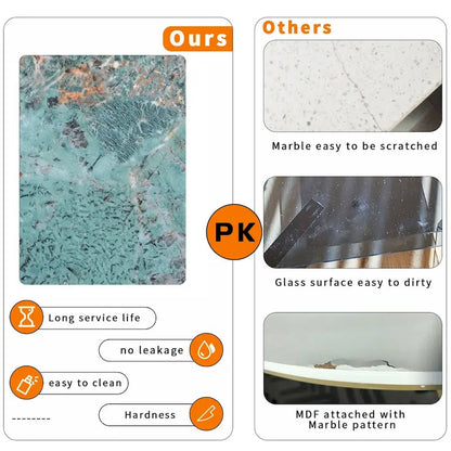 Tavolino laterale rotondo a 2 livelli con piano in pietra sinterizzata - 15,7x15,7x21,3 pollici