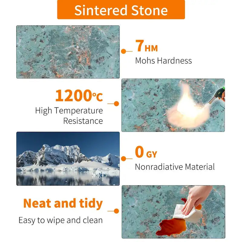 Tavolino laterale rotondo a 2 livelli con piano in pietra sinterizzata - 15,7x15,7x21,3 pollici