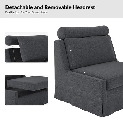 Anne 45 W Modern Poltrona con Pouf Rivestita di HULALA HOME